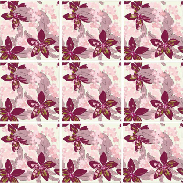 Set 100 Stickere decorative autoadezive pentru faianta sau perete, Model Pink Jasmine, Dimensiuni 30 cm x 30 cm, Rezistente la uzura si apa, 9 m2 - 3