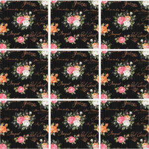 Set 100 Stickere decorative autoadezive pentru faianta sau perete, Model Dark Roses, Dimensiuni 15 cm x 15 cm, Rezistente la uzura si apa, 2,25 m2 - 3