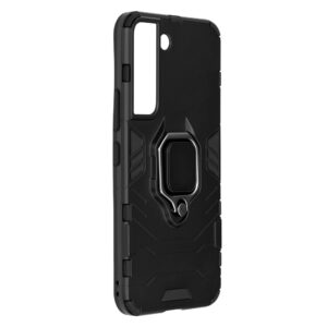 Set husa Comando Armor Ring cu folie de silicon compatibila cu Samsung Galaxy S22 5G, Antisoc, Ultrarezistenta, Protectie 360, Inel Metalic Rotativ, Negru - 5