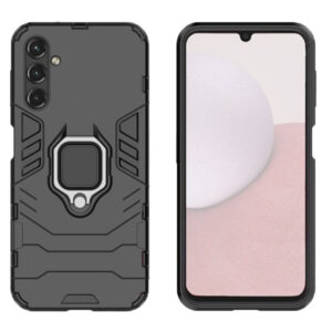 Set husa Comando Armor Ring cu folie de silicon compatibila cu Samsung Galaxy A14, Antisoc, Ultrarezistenta, Protectie 360, Inel Metalic Rotativ, Negru - 2