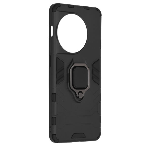 Set husa Comando Armor Ring cu folie de silicon compatibila cu OnePlus 11, Antisoc, Ultrarezistenta, Protectie 360, Inel Metalic Rotativ, Negru - 6