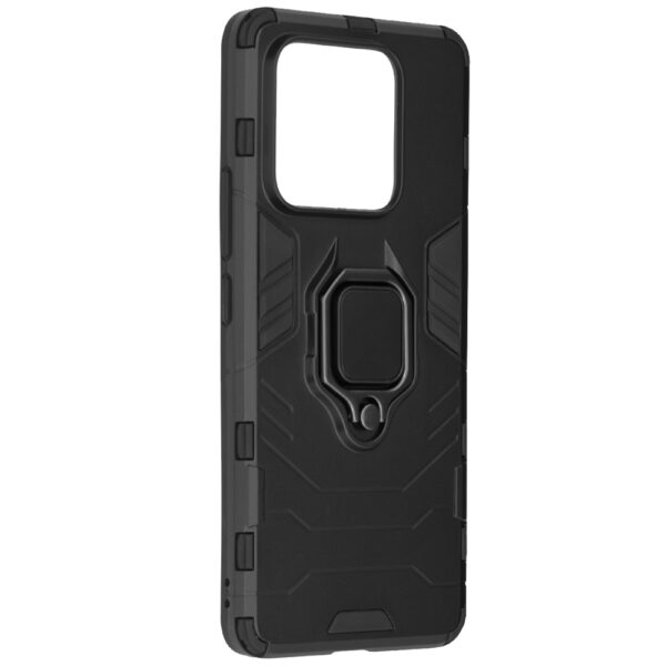 Set husa Comando Armor Ring cu folie de silicon compatibila cu Xiaomi 13 Pro, Antisoc, Ultrarezistenta, Protectie 360, Inel Metalic Rotativ, Negru - 6