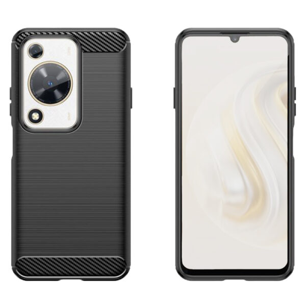 Set husa carbon cu folie compatibil cu Huawei Nova Y72, Antisoc, Efect Cooling, Protectie 360, Negru - 2