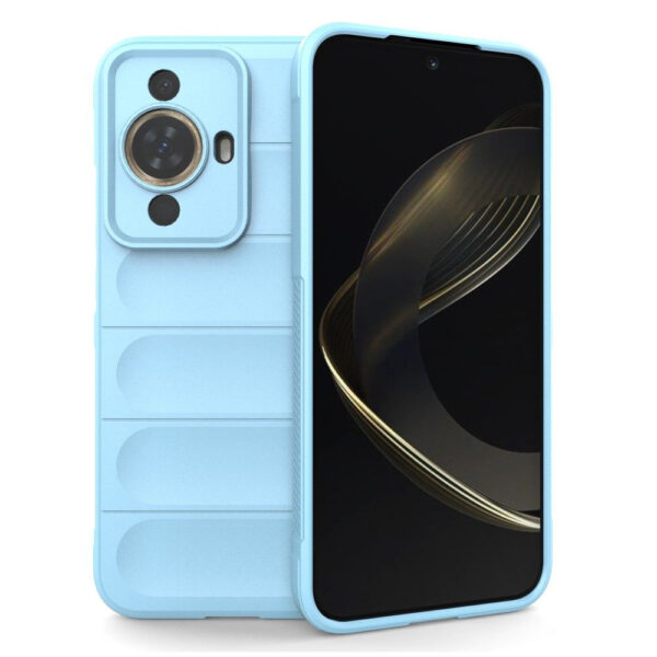 Husa Matte Waves pentru Huawei nova 11 | nova 12s, Camera Protect, Striatii laterale, Colturi intarite, Margini inaltate, Antialunecare, Antisoc, Silicon prietenos cu pielea, Albastru