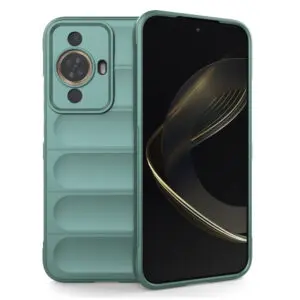 Husa Matte Waves pentru Huawei nova 11 | nova 12s, Camera Protect, Striatii laterale, Colturi intarite, Margini inaltate, Antialunecare, Antisoc, Silicon prietenos cu pielea, Verde