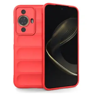 Husa Matte Waves pentru Huawei nova 11 | nova 12s, Camera Protect, Striatii laterale, Colturi intarite, Margini inaltate, Antialunecare, Antisoc, Silicon prietenos cu pielea, Rosu