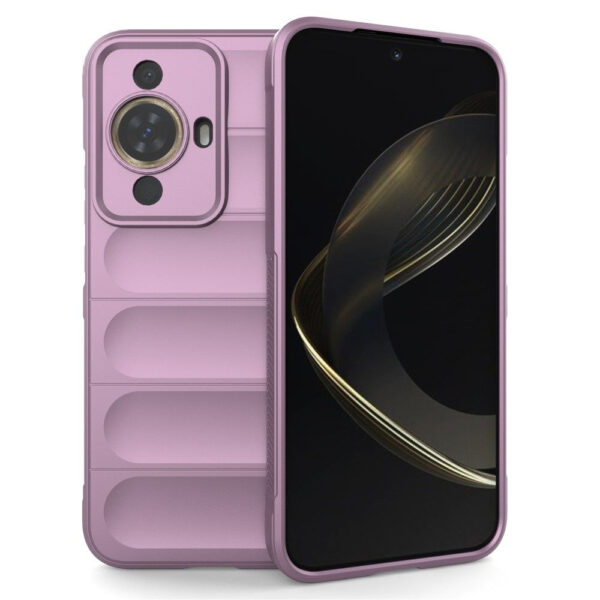 Husa Matte Waves pentru Huawei nova 11 | nova 12s, Camera Protect, Striatii laterale, Colturi intarite, Margini inaltate, Antialunecare, Antisoc, Silicon prietenos cu pielea, Mov