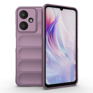 Husa Matte Waves pentru Xiaomi Redmi 13C 5G, Camera Protect, Striatii laterale, Colturi intarite, Margini inaltate, Antialunecare, Antisoc, Silicon prietenos cu pielea, Mov