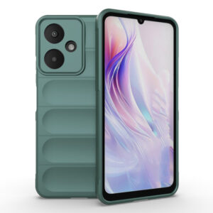 Husa Matte Waves pentru Xiaomi Redmi 13C 5G, Camera Protect, Striatii laterale, Colturi intarite, Margini inaltate, Antialunecare, Antisoc, Silicon prietenos cu pielea, Verde