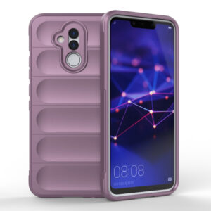 Husa Matte Waves pentru Huawei Mate 20 Lite, Camera Protect, Striatii laterale, Colturi intarite, Margini inaltate, Antialunecare, Antisoc, Silicon prietenos cu pielea, Mov