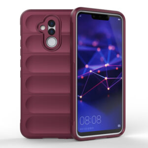 Husa Matte Waves pentru Huawei Mate 20 Lite, Camera Protect, Striatii laterale, Colturi intarite, Margini inaltate, Antialunecare, Antisoc, Silicon prietenos cu pielea, Visiniu