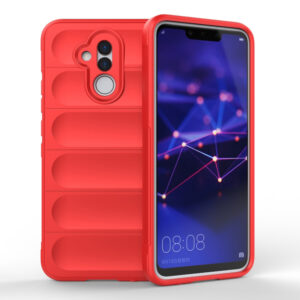 Husa Matte Waves pentru Huawei Mate 20 Lite, Camera Protect, Striatii laterale, Colturi intarite, Margini inaltate, Antialunecare, Antisoc, Silicon prietenos cu pielea, Rosu