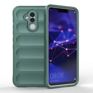 Husa Matte Waves pentru Huawei Mate 20 Lite, Camera Protect, Striatii laterale, Colturi intarite, Margini inaltate, Antialunecare, Antisoc, Silicon prietenos cu pielea, Verde