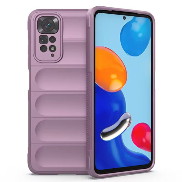 Husa Matte Waves pentru Xiaomi Redmi Note 11 | Redmi Note 11S, Camera Protect, Striatii laterale, Colturi intarite, Margini inaltate, Antialunecare, Antisoc, Silicon prietenos cu pielea, Mov