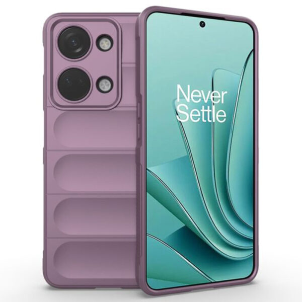 Husa Matte Waves pentru OnePlus Nord 3, Camera Protect, Striatii laterale, Colturi intarite, Margini inaltate, Antialunecare, Antisoc, Silicon prietenos cu pielea, Mov