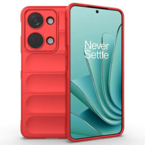 Husa Matte Waves pentru OnePlus Nord 3, Camera Protect, Striatii laterale, Colturi intarite, Margini inaltate, Antialunecare, Antisoc, Silicon prietenos cu pielea, Rosu