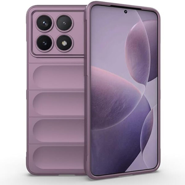 Husa Matte Waves pentru Xiaomi X6 Pro, Camera Protect, Striatii laterale, Colturi intarite, Margini inaltate, Antialunecare, Antisoc, Silicon prietenos cu pielea, Mov