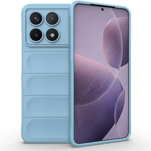 Husa Matte Waves pentru Xiaomi X6 Pro, Camera Protect, Striatii laterale, Colturi intarite, Margini inaltate, Antialunecare, Antisoc, Silicon prietenos cu pielea, Albastru