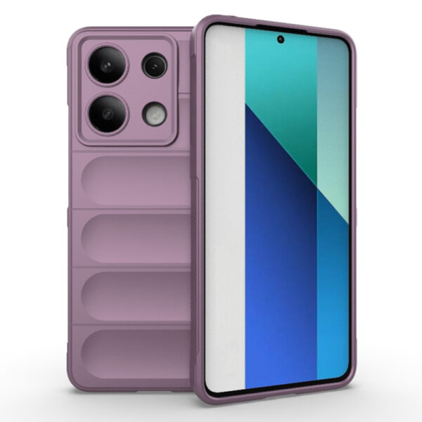 Husa Matte Waves pentru Xiaomi Redmi Note 13 5G, Camera Protect, Striatii laterale, Colturi intarite, Margini inaltate, Antialunecare, Antisoc, Silicon prietenos cu pielea, Mov