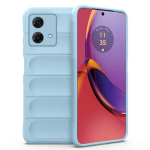 Husa Matte Waves pentru Motorola Moto G84, Camera Protect, Striatii laterale, Colturi intarite, Margini inaltate, Antialunecare, Antisoc, Silicon prietenos cu pielea, Albastru