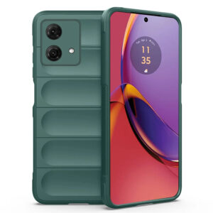 Husa Matte Waves pentru Motorola Moto G84, Camera Protect, Striatii laterale, Colturi intarite, Margini inaltate, Antialunecare, Antisoc, Silicon prietenos cu pielea, Verde