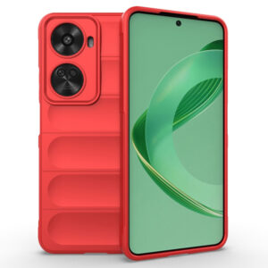 Husa Matte Waves pentru Huawei nova 11 SE | nova 12 SE, Camera Protect, Striatii laterale, Colturi intarite, Margini inaltate, Antialunecare, Antisoc, Silicon prietenos cu pielea, Rosu