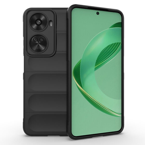 Husa Matte Waves pentru Huawei nova 11 SE | nova 12 SE, Camera Protect, Striatii laterale, Colturi intarite, Margini inaltate, Antialunecare, Antisoc, Silicon prietenos cu pielea, Negru