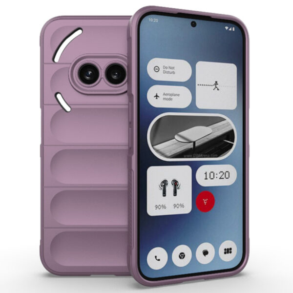 Husa Matte Waves pentru Nothing Phone (2a), Camera Protect, Striatii laterale, Colturi intarite, Margini inaltate, Antialunecare, Antisoc, Silicon prietenos cu pielea, Mov