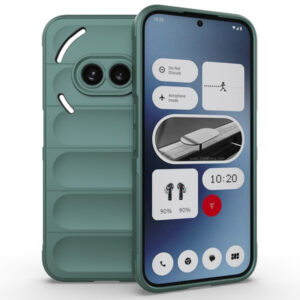 Husa Matte Waves pentru Nothing Phone (2a), Camera Protect, Striatii laterale, Colturi intarite, Margini inaltate, Antialunecare, Antisoc, Silicon prietenos cu pielea, Verde