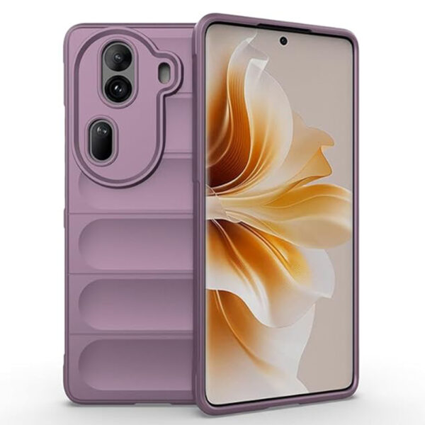 Husa Matte Waves pentru Oppo Reno11 Pro, Camera Protect, Striatii laterale, Colturi intarite, Margini inaltate, Antialunecare, Antisoc, Silicon prietenos cu pielea, Mov