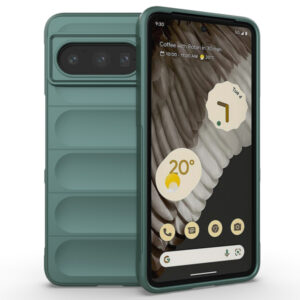 Husa Matte Waves pentru Google Pixel 8 Pro, Camera Protect, Striatii laterale, Colturi intarite, Margini inaltate, Antialunecare, Antisoc, Silicon prietenos cu pielea, Verde