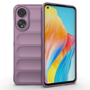 Husa Matte Waves pentru Oppo A78 4G, Camera Protect, Striatii laterale, Colturi intarite, Margini inaltate, Antialunecare, Antisoc, Silicon prietenos cu pielea, Mov