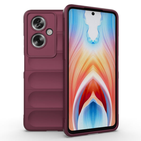 Husa Matte Waves pentru OnePlus Nord N30 SE, Camera Protect, Striatii laterale, Colturi intarite, Margini inaltate, Antialunecare, Antisoc, Silicon prietenos cu pielea, Visiniu