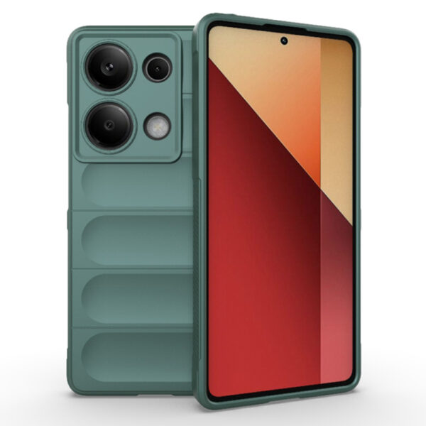 Husa Matte Waves pentru Xiaomi Redmi Note 13 Pro, Camera Protect, Striatii laterale, Colturi intarite, Margini inaltate, Antialunecare, Antisoc, Silicon prietenos cu pielea, Verde