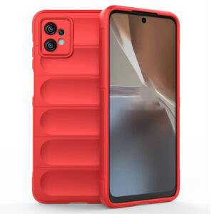 Husa Matte Waves pentru Motorola Moto G32, Camera Protect, Striatii laterale, Colturi intarite, Margini inaltate, Antialunecare, Antisoc, Silicon prietenos cu pielea, Rosu