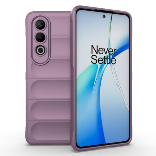 Husa Matte Waves pentru OnePlus Nord CE4, Camera Protect, Striatii laterale, Colturi intarite, Margini inaltate, Antialunecare, Antisoc, Silicon prietenos cu pielea, Mov