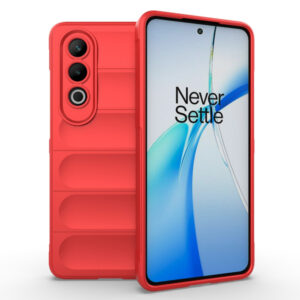 Husa Matte Waves pentru OnePlus Nord CE4, Camera Protect, Striatii laterale, Colturi intarite, Margini inaltate, Antialunecare, Antisoc, Silicon prietenos cu pielea, Rosu