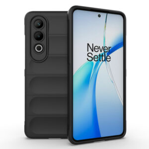 Husa Matte Waves pentru OnePlus Nord CE4, Camera Protect, Striatii laterale, Colturi intarite, Margini inaltate, Antialunecare, Antisoc, Silicon prietenos cu pielea, Negru