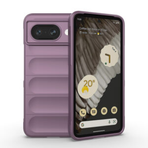 Husa Matte Waves pentru Google Pixel 8a, Camera Protect, Striatii laterale, Colturi intarite, Margini inaltate, Antialunecare, Antisoc, Silicon prietenos cu pielea, Mov