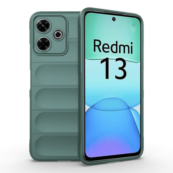 Husa Matte Waves pentru Xiaomi Redmi 13 | M6 4G, Camera Protect, Striatii laterale, Colturi intarite, Margini inaltate, Antialunecare, Antisoc, Silicon prietenos cu pielea, Verde