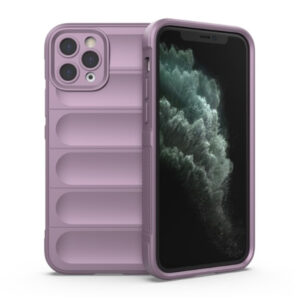 Husa Matte Waves pentru Apple iPhone 11 Pro, Camera Protect, Striatii laterale, Colturi intarite, Margini inaltate, Antialunecare, Antisoc, Silicon prietenos cu pielea, Mov