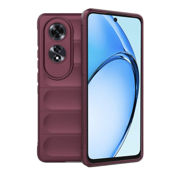 Husa Matte Waves pentru Oppo A60, Camera Protect, Striatii laterale, Colturi intarite, Margini inaltate, Antialunecare, Antisoc, Silicon prietenos cu pielea, Visiniu