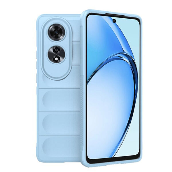 Husa Matte Waves pentru Oppo A60, Camera Protect, Striatii laterale, Colturi intarite, Margini inaltate, Antialunecare, Antisoc, Silicon prietenos cu pielea, Albastru