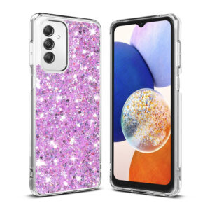 Husa Shiny Diamonds pentru Samsung Galaxy A14 | Galaxy A14 5G, Ultra Slim, Usoara, Durabila, Antisoc, Lila