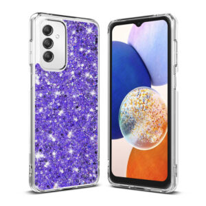 Husa Shiny Diamonds pentru Samsung Galaxy A14 | Galaxy A14 5G, Ultra Slim, Usoara, Durabila, Antisoc, Mov