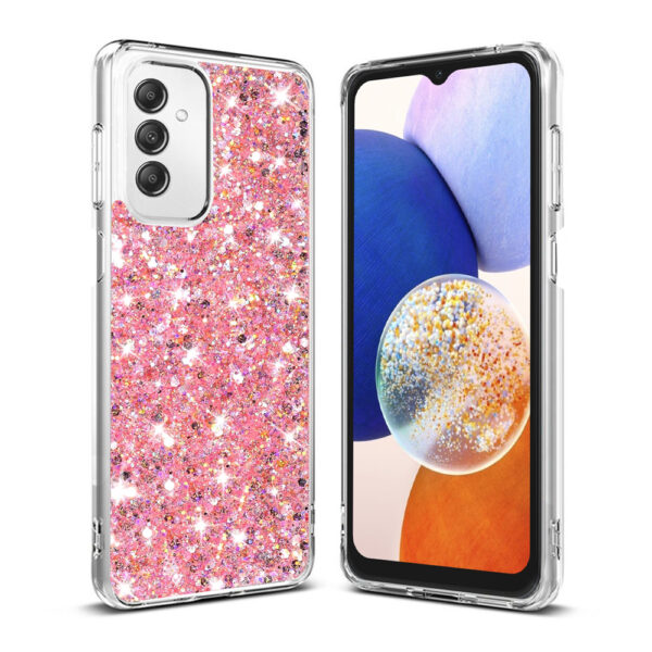 Husa Shiny Diamonds pentru Samsung Galaxy A14 | Galaxy A14 5G, Ultra Slim, Usoara, Durabila, Antisoc, Roz