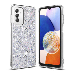 Husa Shiny Diamonds pentru Samsung Galaxy A14 | Galaxy A14 5G, Ultra Slim, Usoara, Durabila, Antisoc, Alb