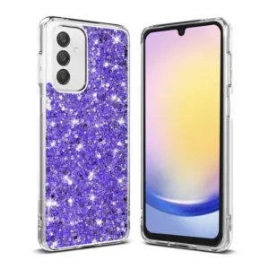 Husa Shiny Diamonds pentru Samsung Galaxy A25 5G, Ultra Slim, Usoara, Durabila, Antisoc, Mov