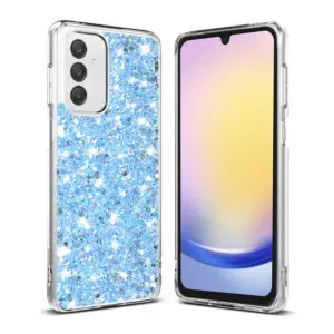 Husa Shiny Diamonds pentru Samsung Galaxy A25 5G, Ultra Slim, Usoara, Durabila, Antisoc, Albastru