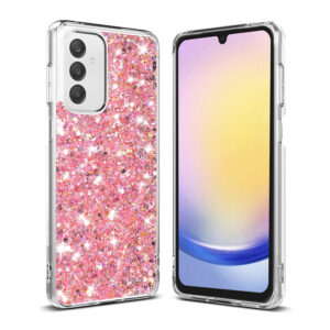 Husa Shiny Diamonds pentru Samsung Galaxy A25 5G, Ultra Slim, Usoara, Durabila, Antisoc, Roz